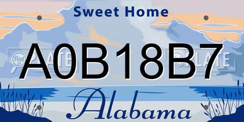 A0B18B7 Alabama License Plate