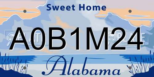 A0B1M24 Alabama License Plate