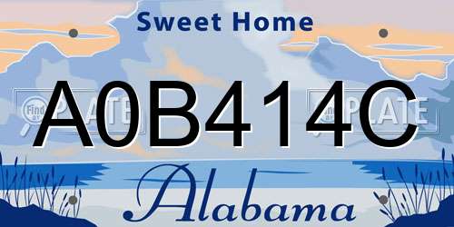 A0B414C Alabama License Plate