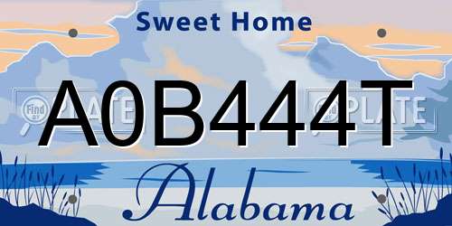 A0B444T Alabama License Plate
