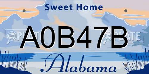 A0B47B Alabama License Plate