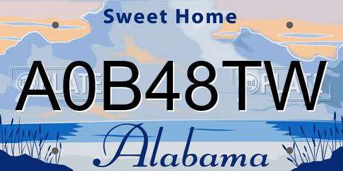 A0B48TW Alabama License Plate