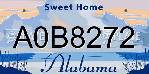A0B8272 Alabama License Plate