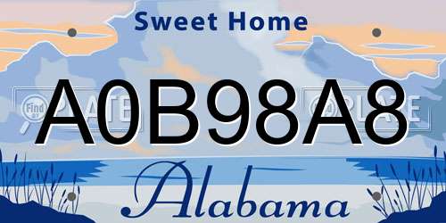 A0B98A8 Alabama License Plate