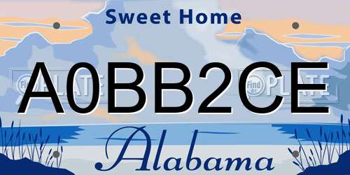 A0BB2CE Alabama License Plate