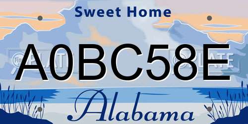 A0BC58E Alabama License Plate