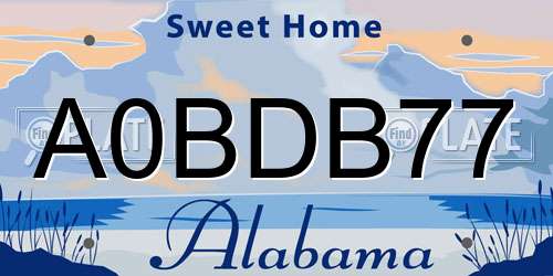 A0BDB77 Alabama License Plate