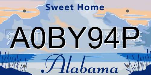 A0BY94P Alabama License Plate