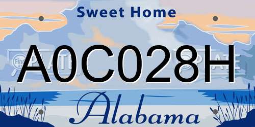 A0C028H Alabama License Plate