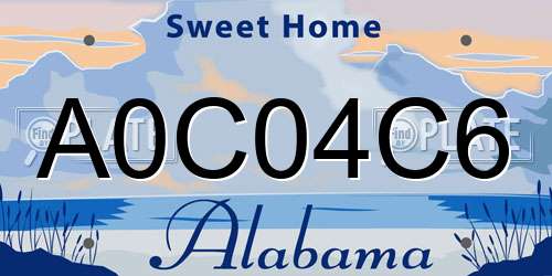 A0C04C6 Alabama License Plate