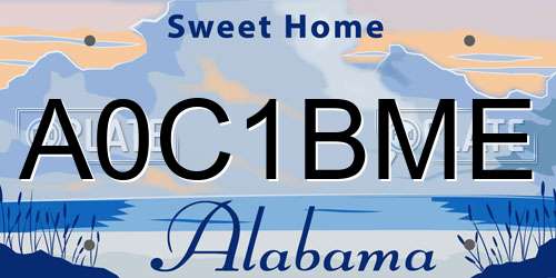 A0C1BME Alabama License Plate