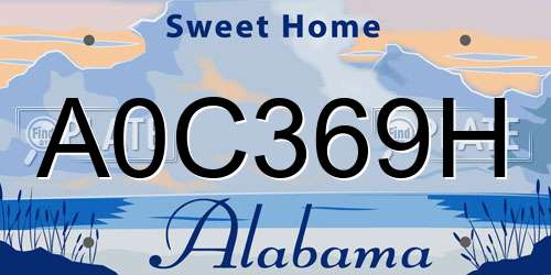 A0C369H Alabama License Plate