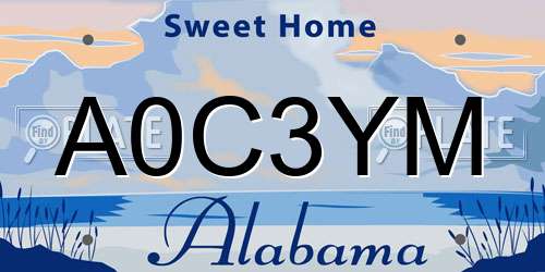 A0C3YM Alabama License Plate