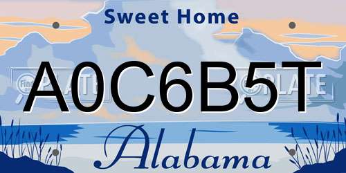 A0C6B5T Alabama License Plate