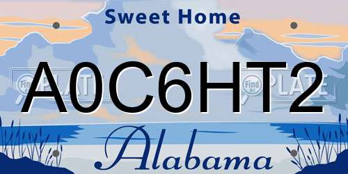 A0C6HT2 Alabama License Plate
