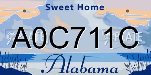 A0C711C Alabama License Plate