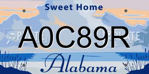 A0C89R Alabama License Plate