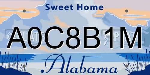 A0C8B1M Alabama License Plate