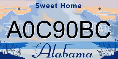 A0C90BC Alabama License Plate