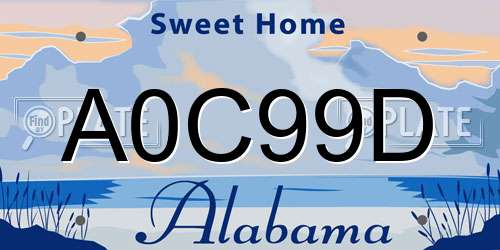 A0C99D Alabama License Plate