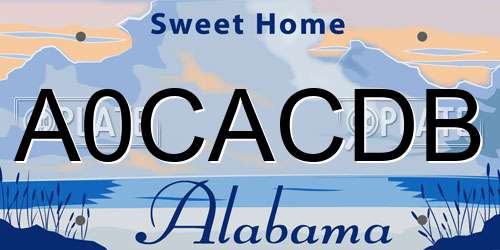 A0CACDB Alabama License Plate