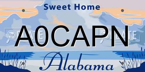 A0CAPN Alabama License Plate