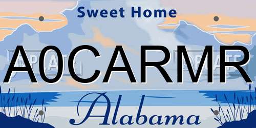 A0CARMR Alabama License Plate