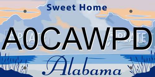 A0CAWPD Alabama License Plate