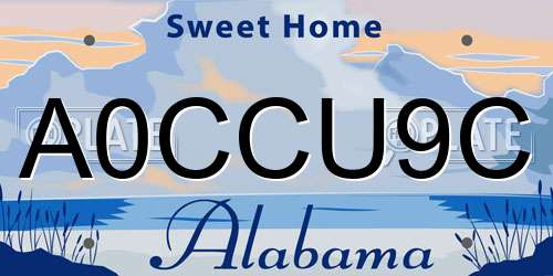 A0CCU9C Alabama License Plate
