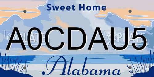A0CDAU5 Alabama License Plate