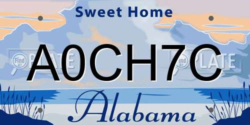 A0CH7C Alabama License Plate