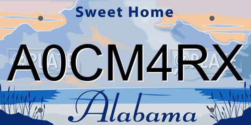A0CM4RX Alabama License Plate