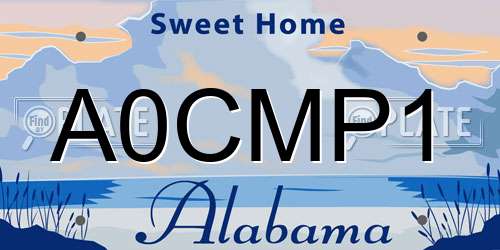 A0CMP1 Alabama License Plate