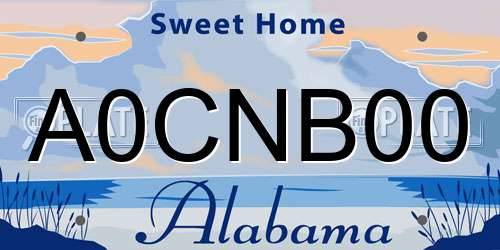 A0CNB00 Alabama License Plate