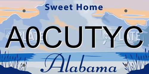 A0CUTYC Alabama License Plate