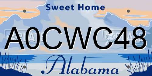 A0CWC48 Alabama License Plate