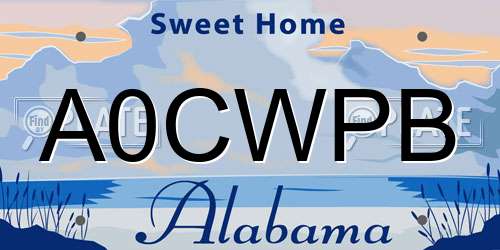A0CWPB Alabama License Plate