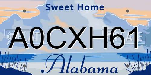 A0CXH61 Alabama License Plate