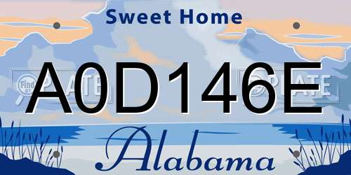 A0D146E Alabama License Plate