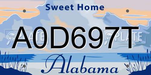 A0D697T Alabama License Plate