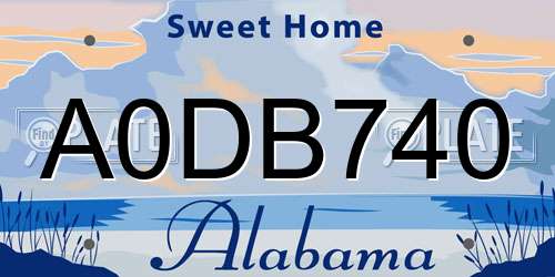 A0DB740 Alabama License Plate