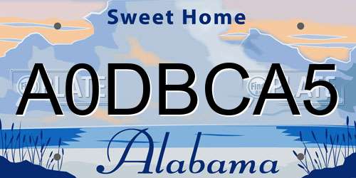 A0DBCA5 Alabama License Plate
