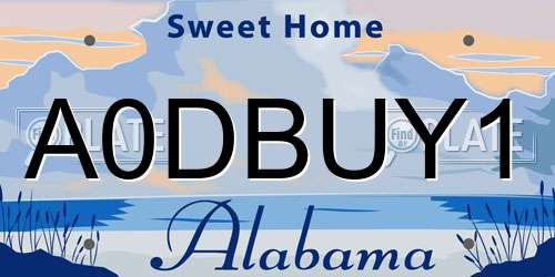 A0DBUY1 Alabama License Plate