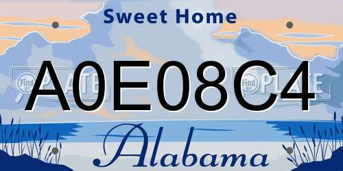 A0E08C4 Alabama License Plate