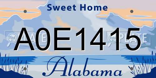 A0E1415 Alabama License Plate