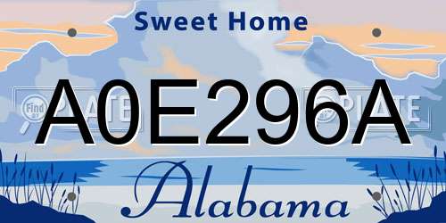 A0E296A Alabama License Plate