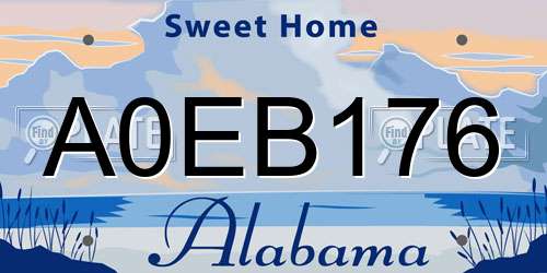 A0EB176 Alabama License Plate