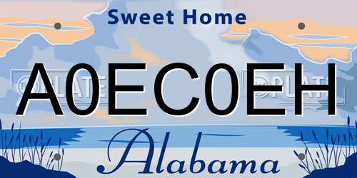 A0EC0EH Alabama License Plate