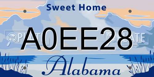 A0EE28 Alabama License Plate