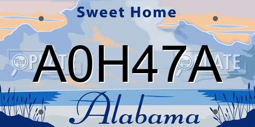 A0H47A Alabama License Plate